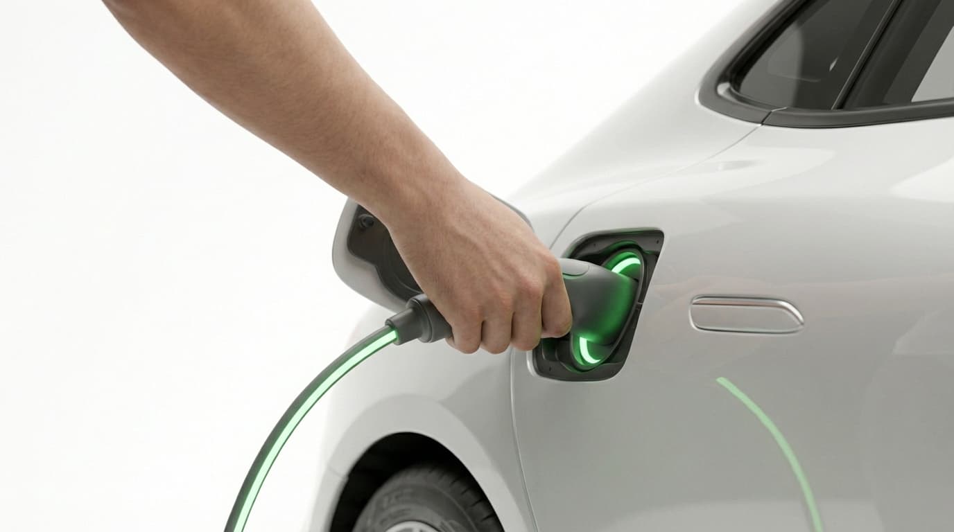 Driver connecting a MAXERO cable to an electric car